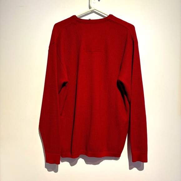 Green Coast Yachting Made In Italy Cable Merino Knit Cardigan Red Sweater Large - Picture 9 of 12